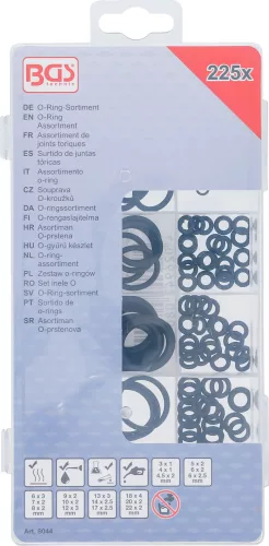 BGS technic O-gyűrű készlet , 225 részes, 3-22mm (BGS 8044)