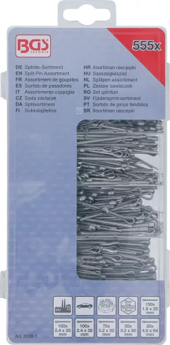 BGS technic Sasszegkészlet | nemesacél | Ø 1,6 - 4,0 mm | 555 darabos (8048-1)