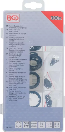 BGS technic Belső Seeger-gyűrű készlet 300 részes (BGS 8049)