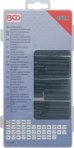 BGS technic Rugós illesztőszeg készlet, 450 részes (BGS 8054)