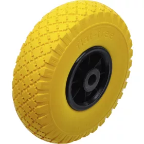   BGS DIY Tömör PU kerék kézikocsikhoz, sárga-fekete, 260 mm (BGS 80652)