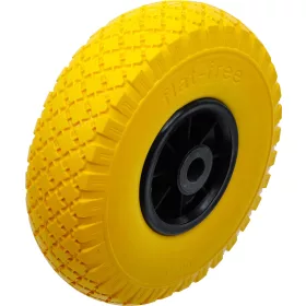   BGS DIY Tömör PU kerék kézikocsikhoz, sárga-fekete, 260 mm (BGS 80652)