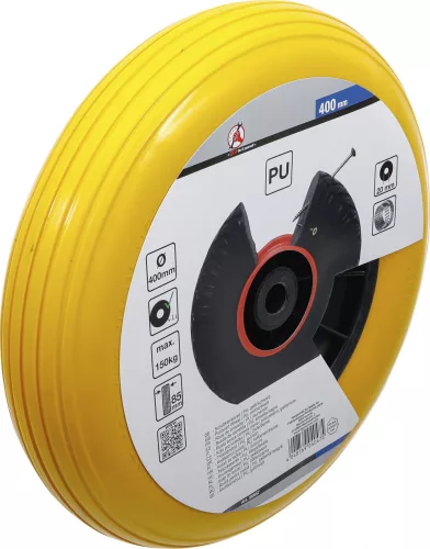 BGS DIY Tömör PU kerék talicskához, sárga, 400 mm (BGS 80657)
