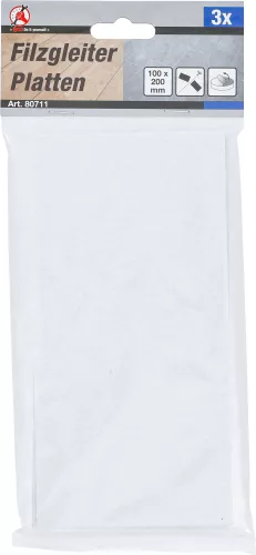 BGS DIY Filc alátét készlet | szögletes | fehér | 100 x 200 mm | 3 darabos (BGS 80711)