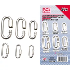   BGS technic Menetes karabiner készlet, 20 részes (BGS 8078)
