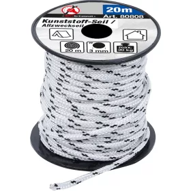   BGS DIY Műanyag kötél / univerzális kötél | 3 mm x 20 m | fekete / vit (80808)
