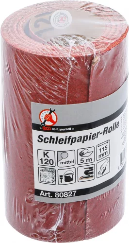 BGS DIY Csiszolópapír-tekercs, 115 mm x 5 m, 120-as szemcsefinomság (80827)