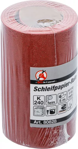 BGS DIY Csiszolópapír-tekercs, 115 mm x 5 m, 240-as szemcsefinomság (80828)