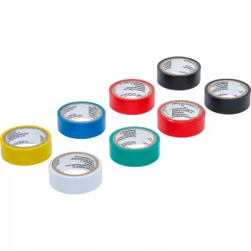   BGS DIY Színes jelölőszalag készlet kábelekhez, 18 mm × 3 m, 8 részes, ragasztószalag (80838)