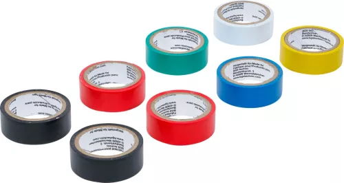 BGS DIY Színes jelölőszalag készlet kábelekhez, 18 mm × 3 m, 8 részes, ragasztószalag (80838)