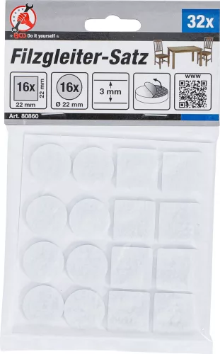 BGS DIY Filc alátét, fehér, 32 részes (BGS 80860)