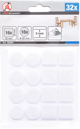 BGS DIY Filc alátét, fehér, 32 részes (BGS 80860)