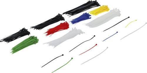 BGS DIY 450 darabos színes kábelkötegelő készlet, különböző méretekben (BGS 80873)