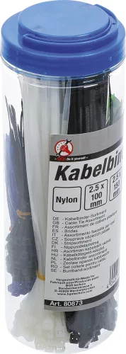 BGS DIY 450 darabos színes kábelkötegelő készlet, különböző méretekben (BGS 80873)