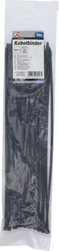 BGS DIY Kábel kötöző 50 részes, fekete, 350 x 4.5 mm (BGS 80877)