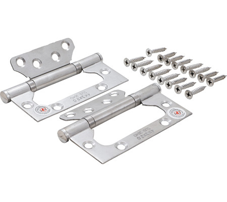 BGS DIY Csuklópánt-készlet | nemesacél | helytakarékos beépítéshez | 100 x 50 mm | 2 darabos (BGS 80909)