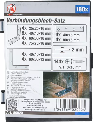 BGS DIY Sarokpánt fém (BGS 80920)