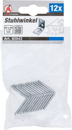 BGS DIY 12 db acél sarok konzol szett 25x25x15 mm (BGS 80943)