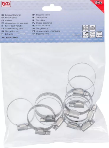 BGS technic Inox csőbilincs, 25x40 mm, 10 darab (BGS 8095-25x40)