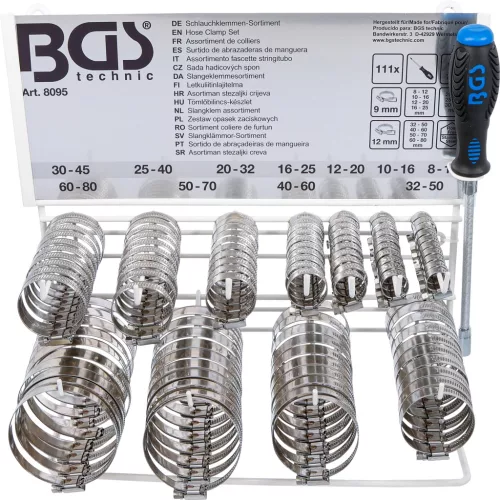 BGS technic Inox csőbilincs készlet 111 részes (BGS 8095)