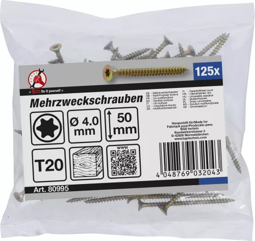BGS DIY 125 db facsavar, 4.0 x 50 mm, Torx T20 fejjel (BGS 80995)