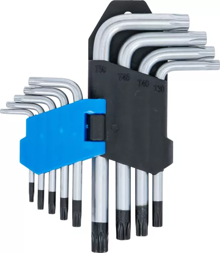BGS technic 9 részes biztonsági Torx kulcs készlet, fúrt, T10-T50 (BGS 809)