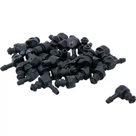   BGS Technic Műanyag összekötő készlet 5mm-es belső átmérőjü tömlőkhöz | L alakú | 30 darabos (BGS 8107-22)