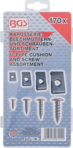 BGS technic Csavar és U alakú alátét készlet 170 részes (BGS 8114)