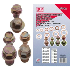   BGS technic Olajleersztő csavar és O-gyűrű készlet 534 részes (BGS 8118)