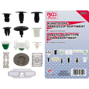   BGS technic 255 darabos műanyag rögzítő patent készlet autókhoz (BGS 8129)