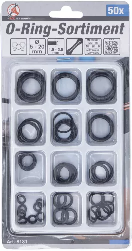 BGS DIY O-gyűrű készlet, 50 részes, 5-20mm (BGS 8131)