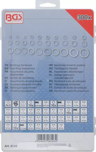 BGS technic Alumínium tömítés készlet , 300 részes (BGS 8143)