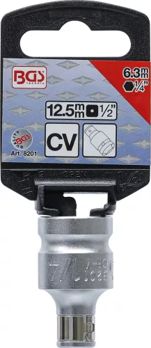 BGS technic 1/4" adapter biztosító golyóval 1/4" Bithez, 1/2" meghajtó (BGS 8201)