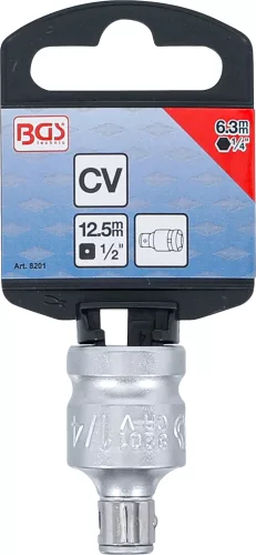BGS technic 1/4" adapter biztosító golyóval 1/4" Bithez, 1/2" meghajtó (BGS 8201)