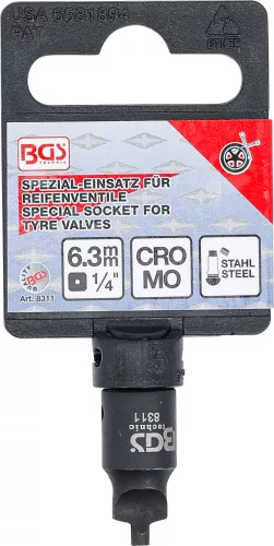 BGS technic Szelepbefordító szerszám acélszelepekhez | 6,3 mm (1/4") meghajtás (BGS 8311)