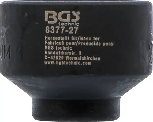 BGS technic Olajszűrő leszedő kupak, 27mm, Mercedes A-Osztályhoz, a BGS 8377 olajszűrő leszedő készletből (BGS 8377-27)