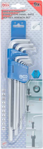 BGS technic Imbusz kulcs készlet 9 részes, speciális (BGS 8512)