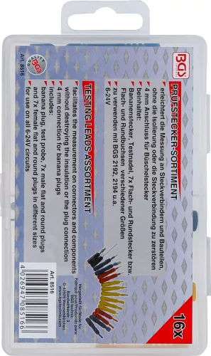 BGS technic Csatlakozó tesztelő készlet 16 részes (BGS 8516)