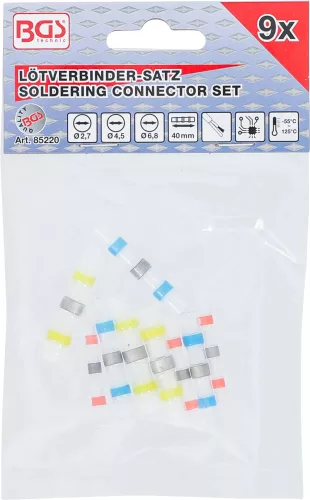BGS technic 9 részes zsugorcsöves csatlakozó készlet, forrasztáshoz (BGS 85220)