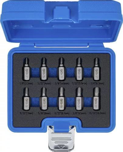 BGS technic Sérült csavarfej-kiszedő bitkészlet 3–11 mm, 13 mm hatszög meghajtással, 10 részes (BGS 8547)