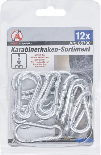 BGS DIY Karabinerhorog | 5 x 50 mm | 12 db. (BGS 85790)