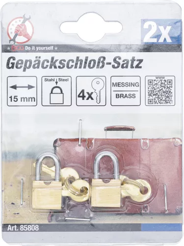 BGS DIY 2 részes bőrönd lakat készlet, 15 mm (BGS 85808)
