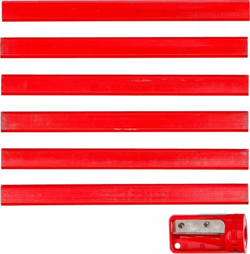 BGS DIY 7 részes asztalos ceruza készlet hegyezővel (BGS 85853)