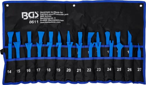 BGS technic 27 darabos díszítőelem, műanyag patent és panel eltávolító, valamint kaparó készlet (BGS 8611)