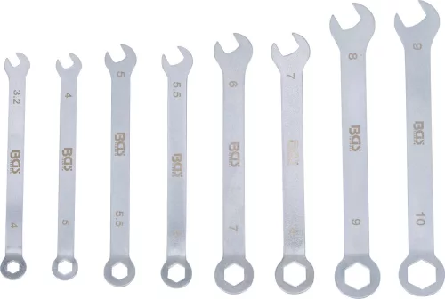 BGS technic Mini csillag-villáskulcs készlet szűk helyekhez, 3,2–10 mm, 8 részes (BGS 8646)