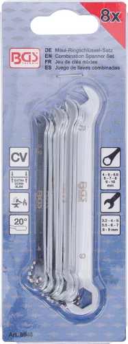 BGS technic Mini csillag-villáskulcs készlet szűk helyekhez, 3,2–10 mm, 8 részes (BGS 8646)