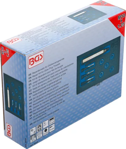 BGS technic Izzítógyertya menet javító készlet, M10x1.25 (BGS 8649)