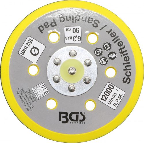 BGS technic Tépőzáras tárcsa | Ø 152 mm | a BGS 3290 és 8688 levegős excentercsiszolókhoz (BGS 8688-23)