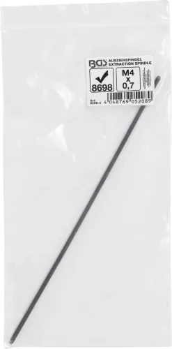 BGS technic Kihúzó orsó izzító gyertya elektródához | a BGS 8698 törött izzítógyertya eltávolító készlethez | M4 x 0,7 x 100 mm (BGS 8698-5)