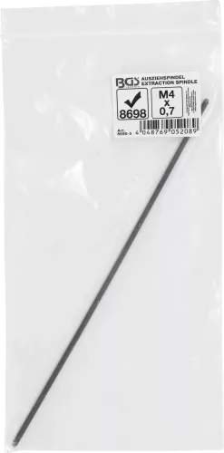 BGS technic Kihúzó orsó izzító gyertya elektródához | a BGS 8698 törött izzítógyertya eltávolító készlethez | M4 x 0,7 x 100 mm (BGS 8698-5)